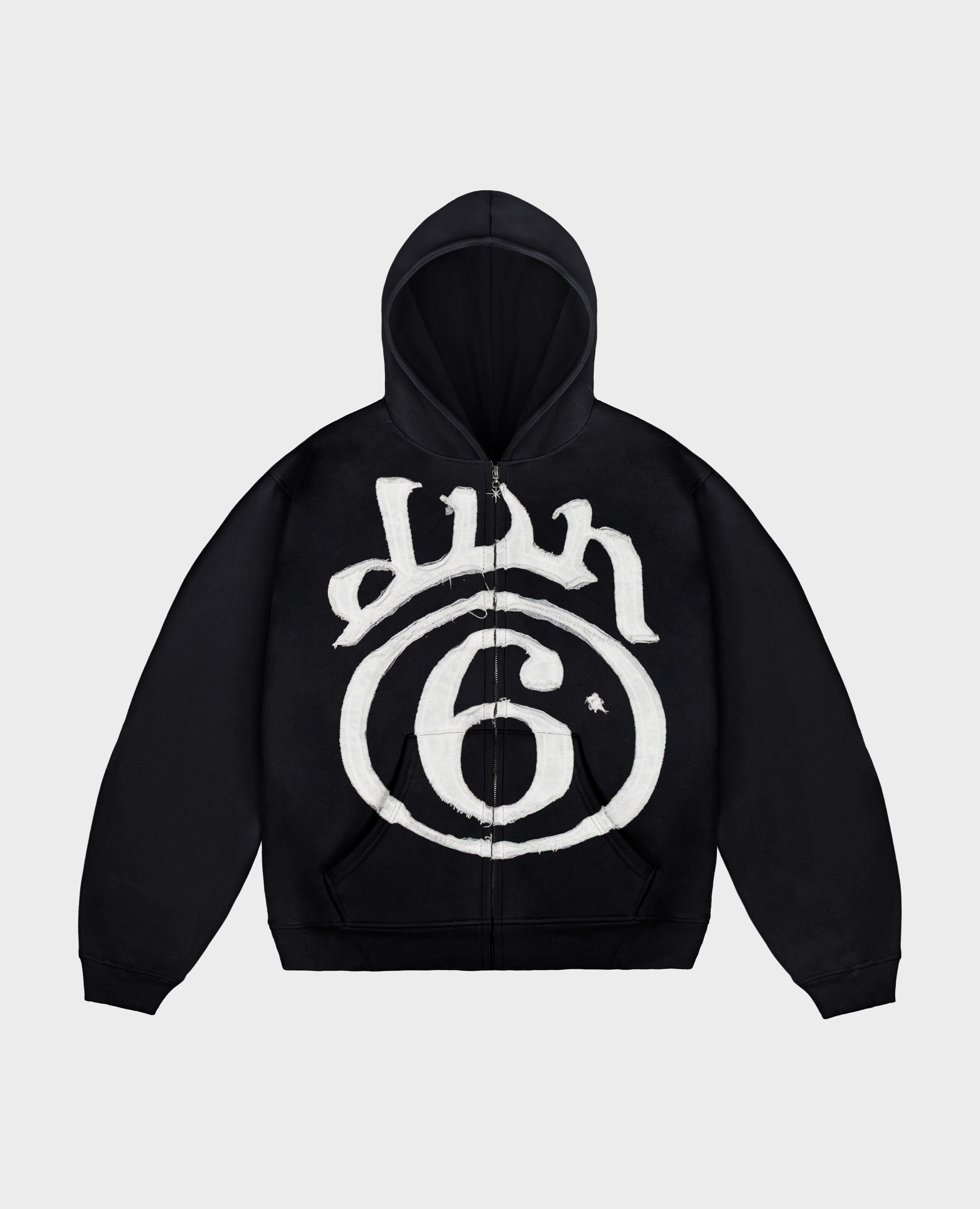 BLACK 6STARS PATCH ZIP