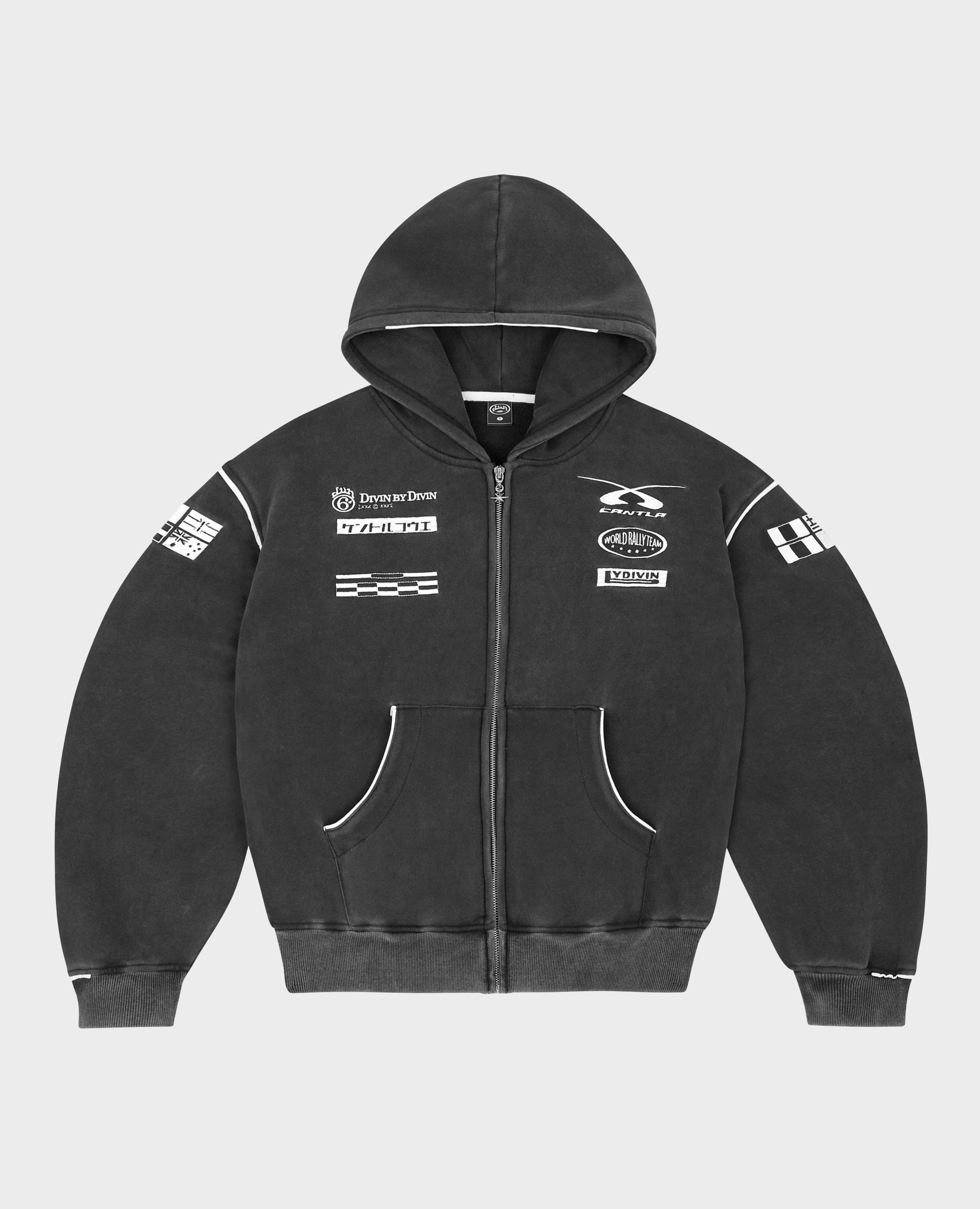 BLACK RALLY CREW ZIP