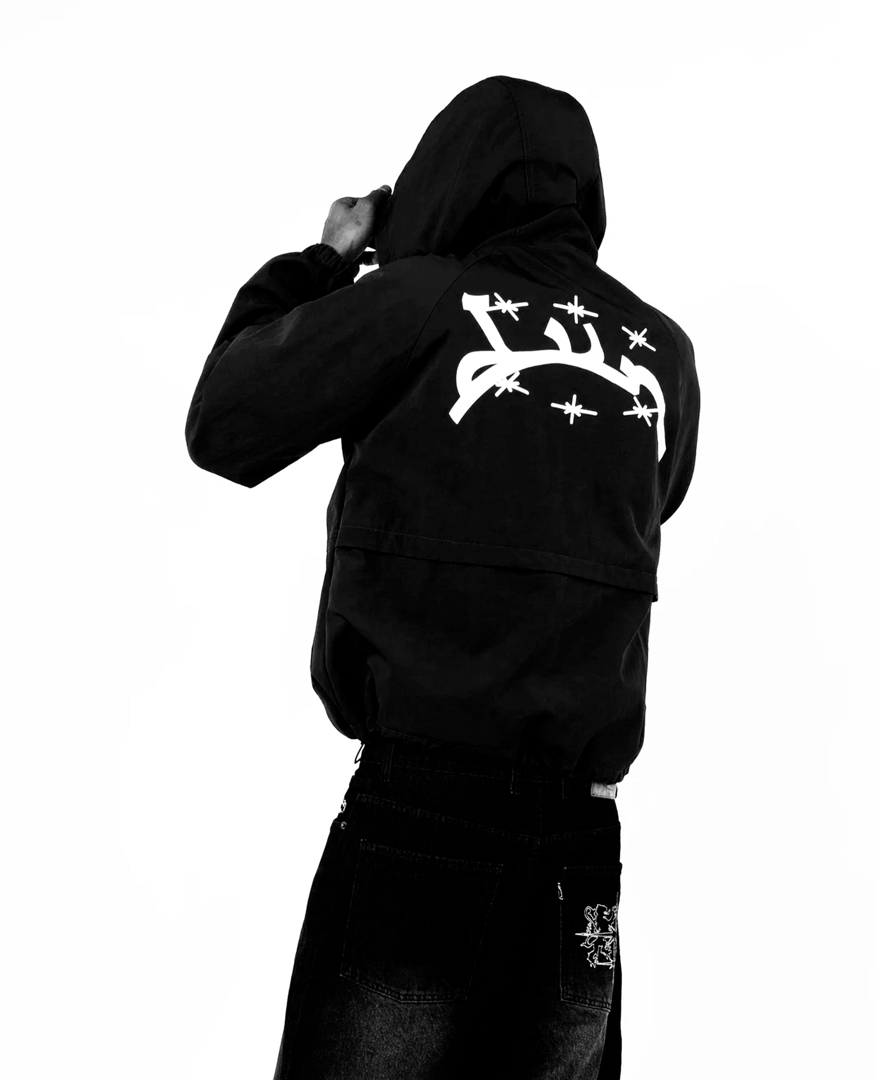 BLACK WINDBREAKER JACKET