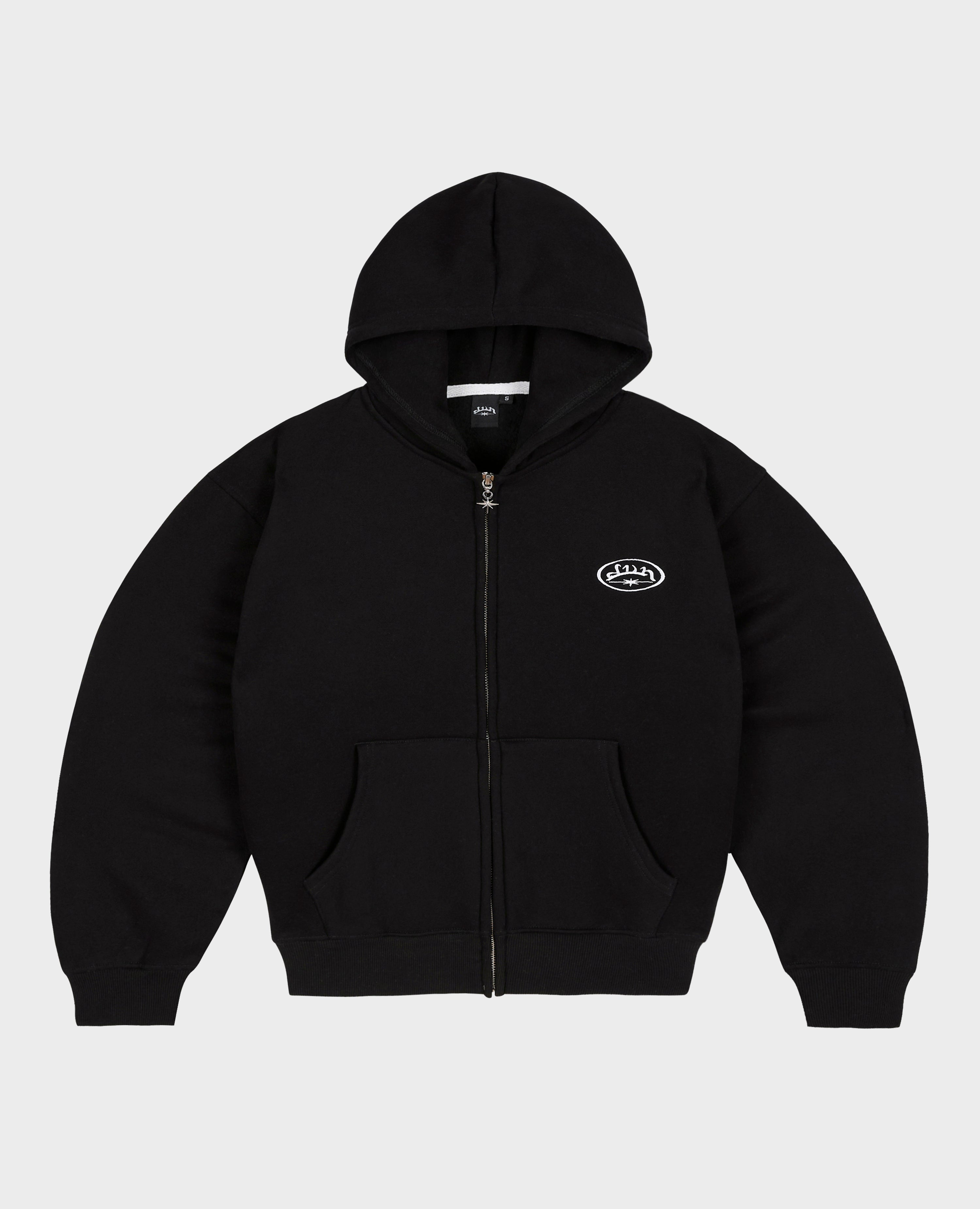 BLACK STRAIGHT ZIP