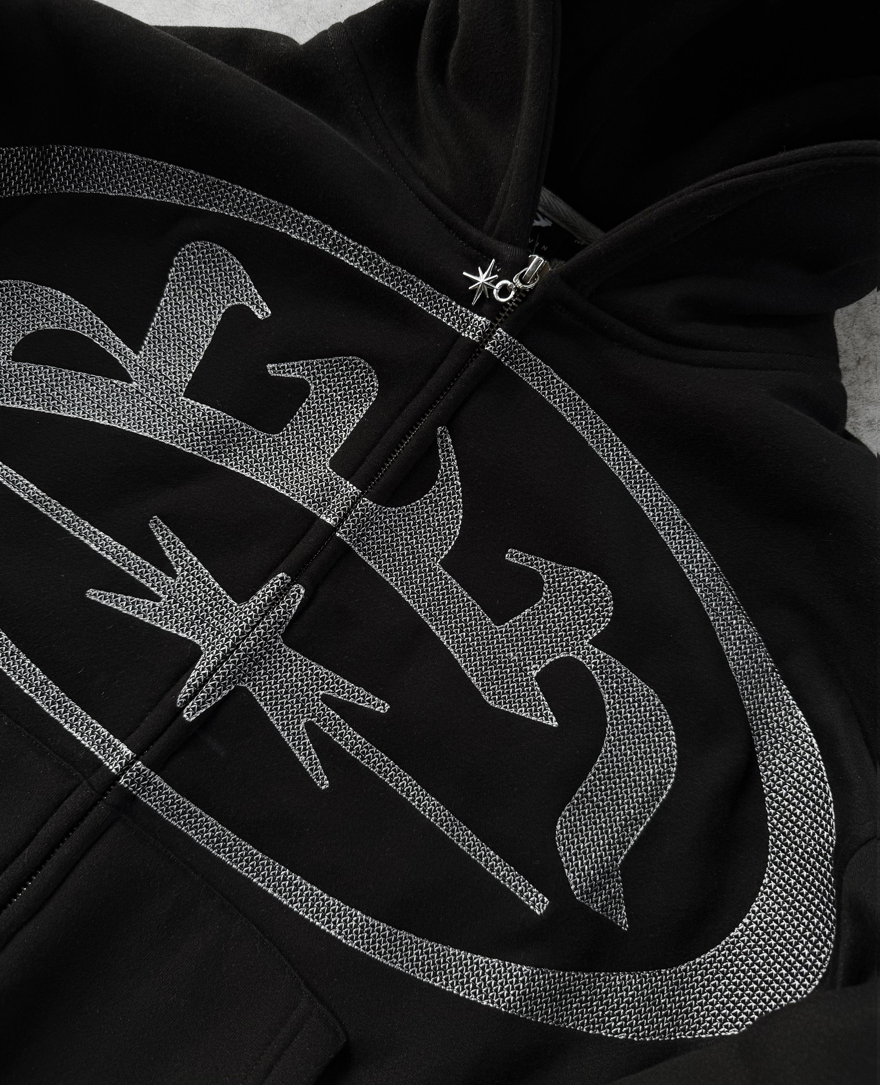 BLACK OVERLOGO ZIP