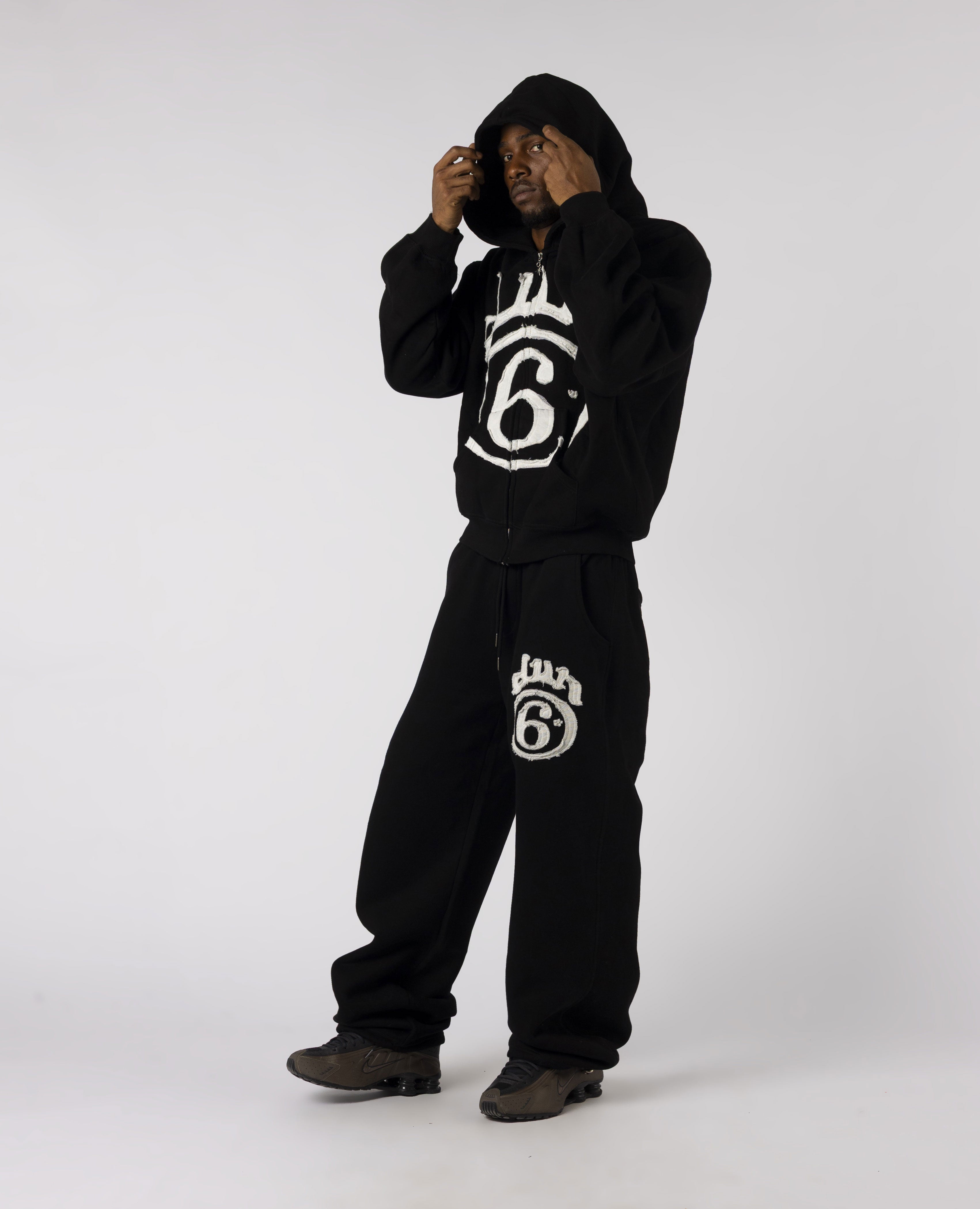 BLACK 6STARS PATCH ZIP