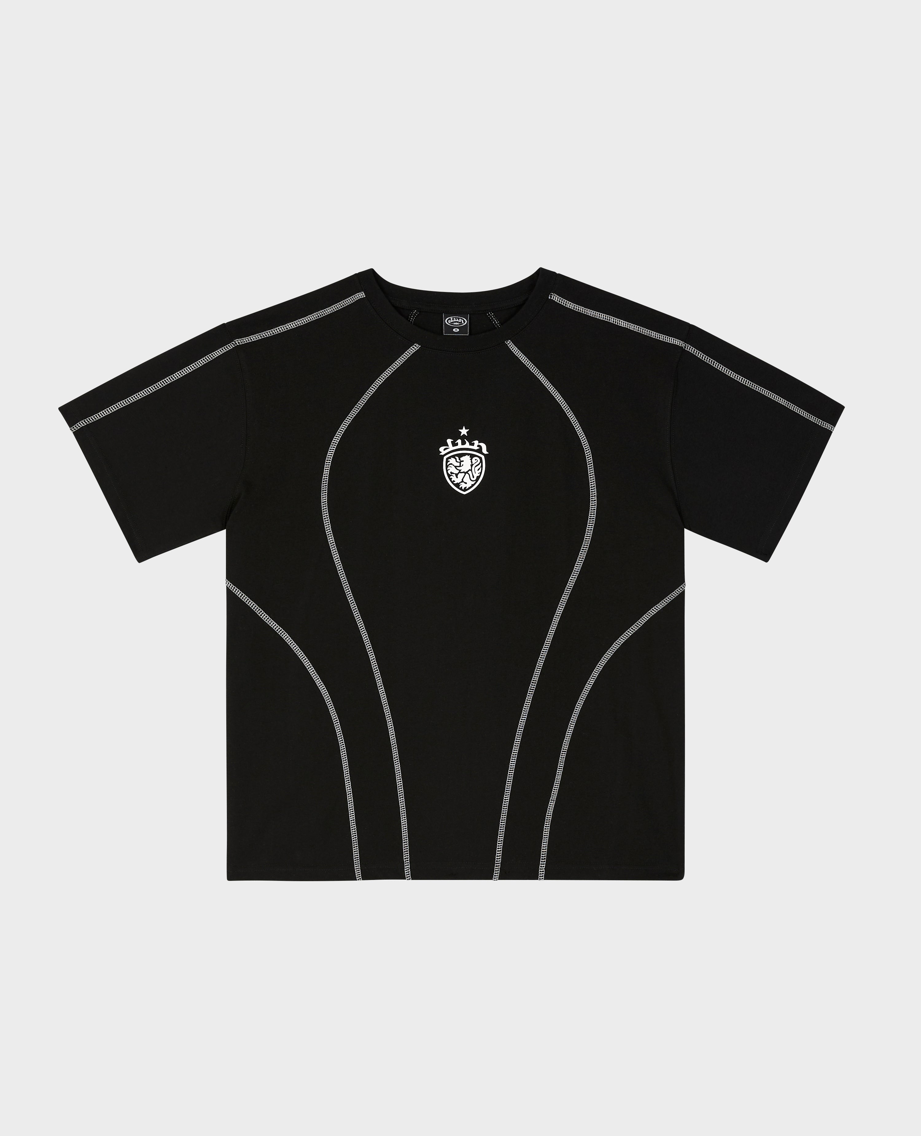 BLACK COAT-OF-ARMS TECH T-SHIRT