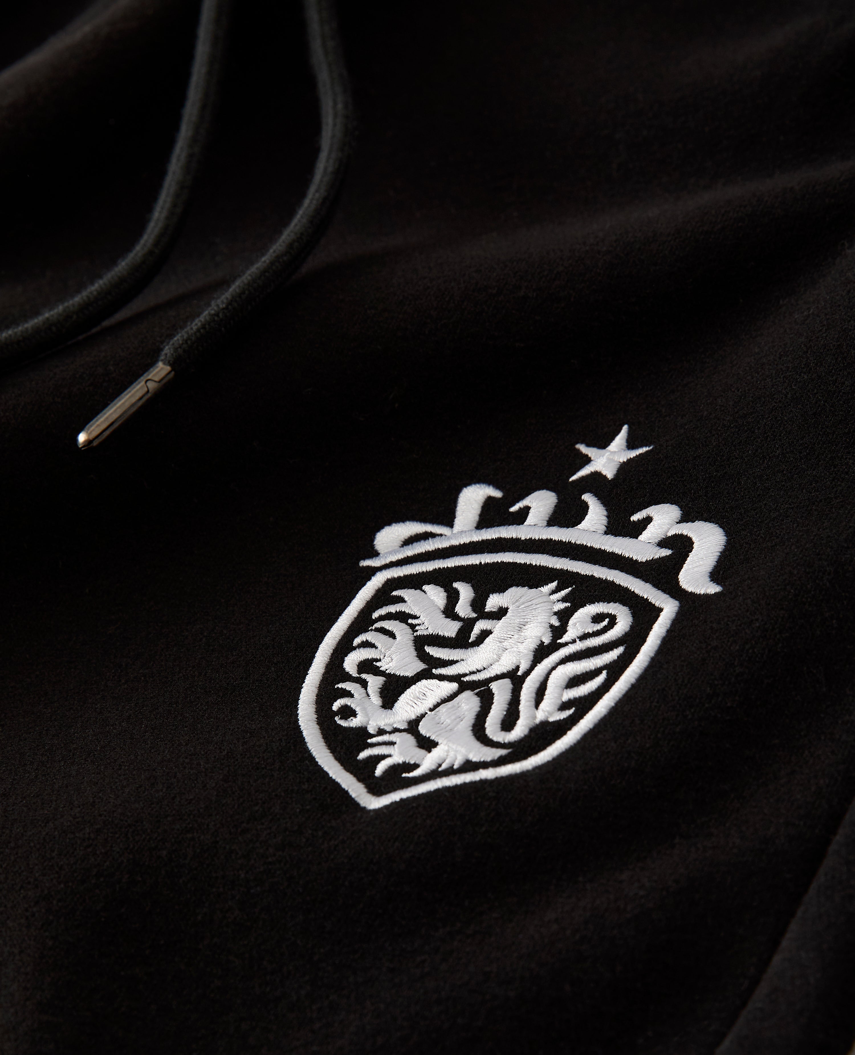 BLACK COA EMBROIDERY JOGGERS